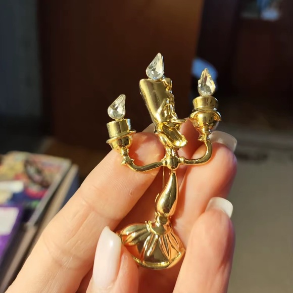 Betsey Johnson Beauty&Beast Gold Candleholder Brooch - Picture 14 of 15